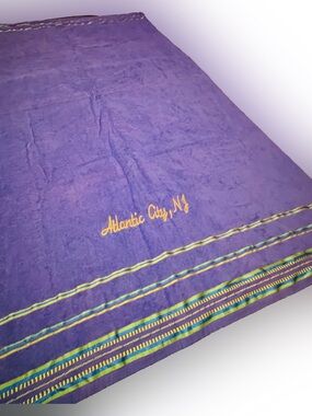 Lavender Purple Atlantic City Beach Towel With Shiny Accents